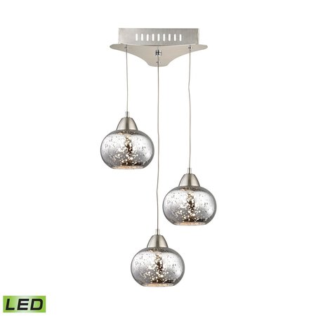 ELK SHOWROOM Ciotola Single LED Pendant Complete with Mercury Glass Shade and Holder LCA403-113-16M
